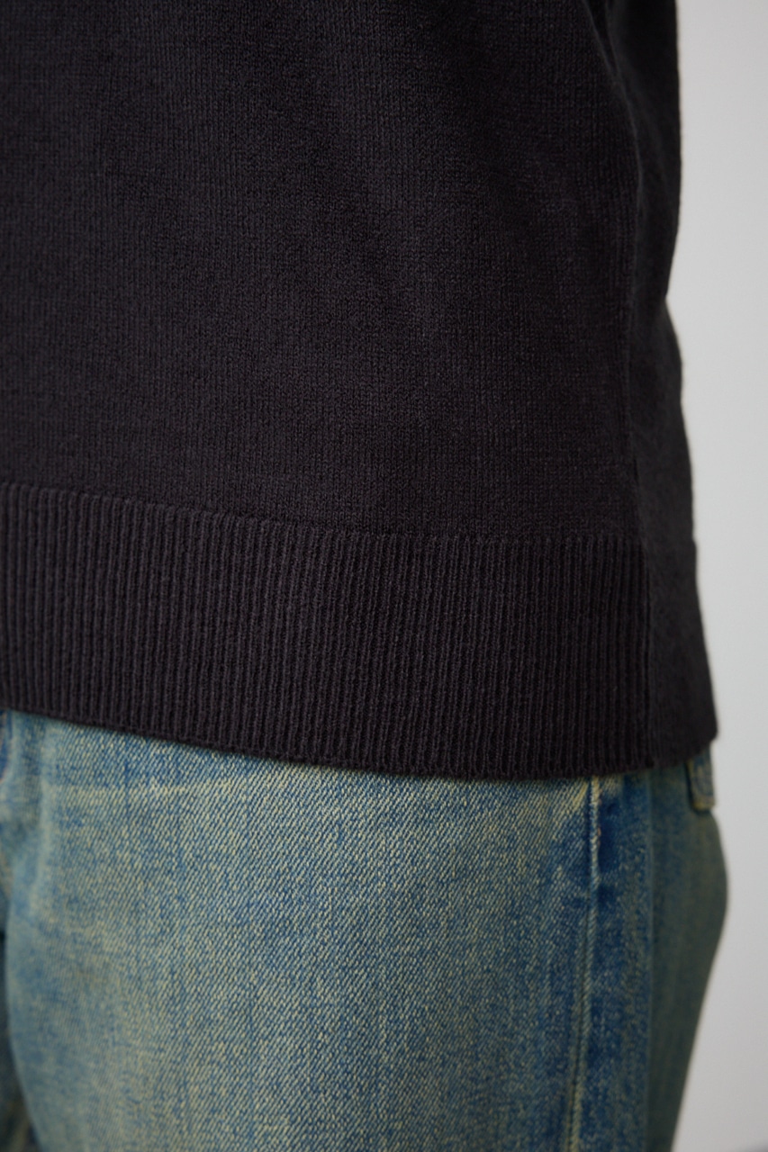 ヌーディー2WAYVネックニットトップス BLK S