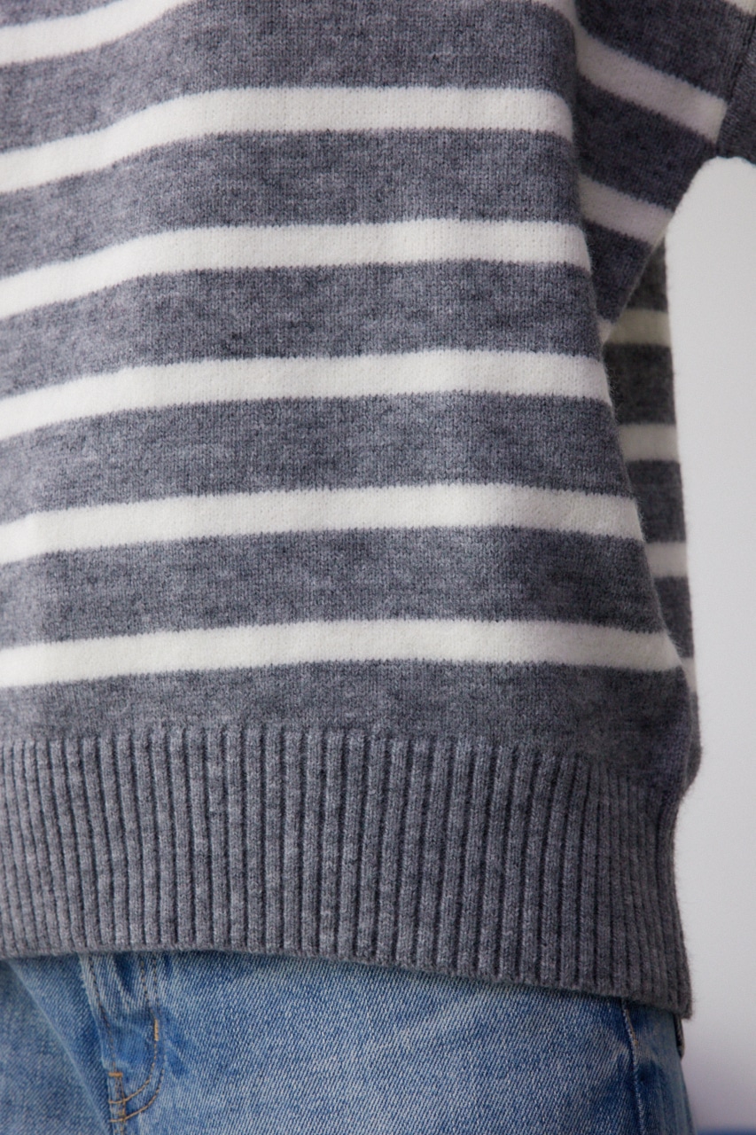 Vネックアソートカラーニットプルオーバー 柄GRY FREE