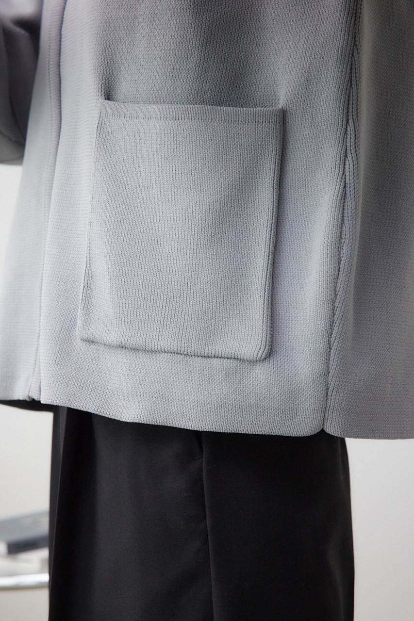 フォルムジップアップニットカーディガン GRY FREE