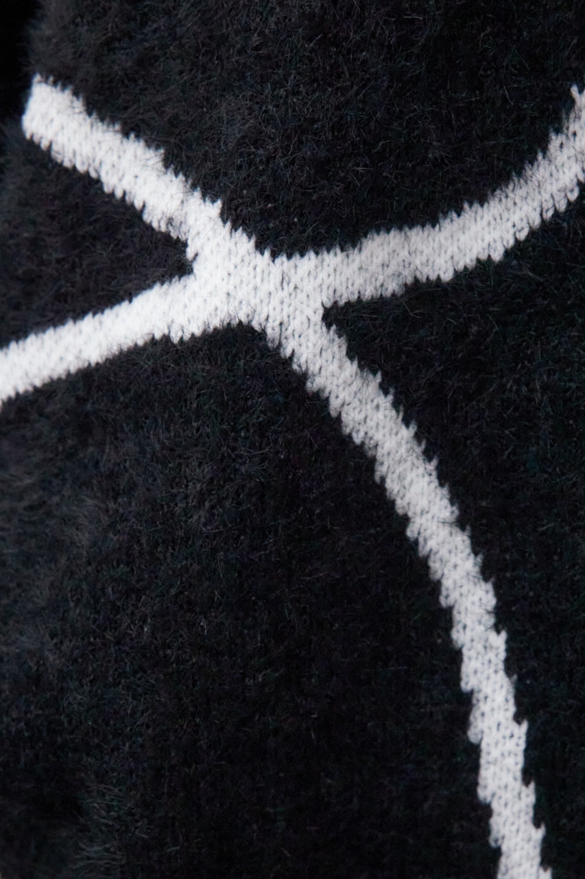 ニュアンスライン柄ニット BLK FREE