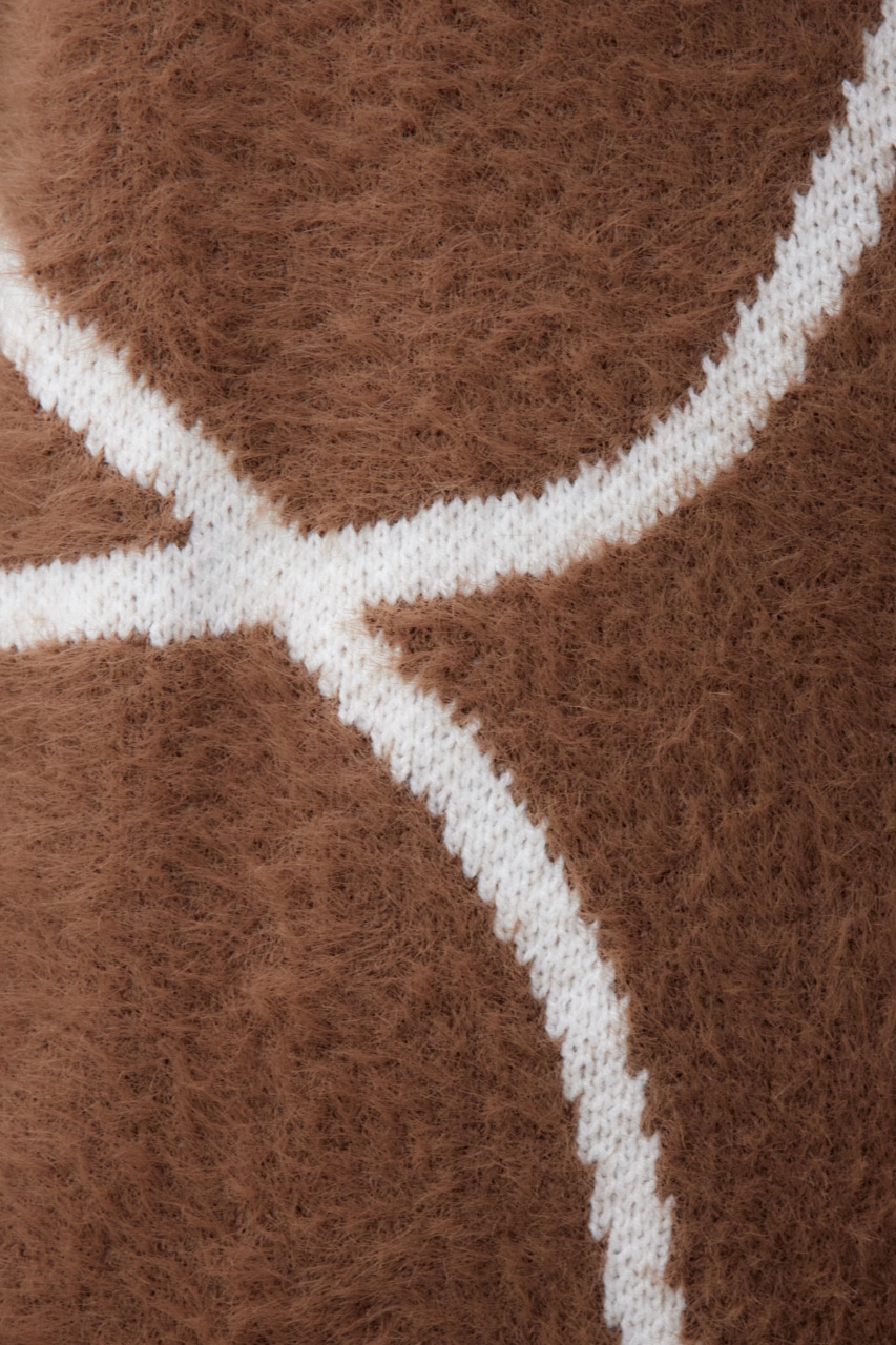 ニュアンスライン柄ニット BRN FREE