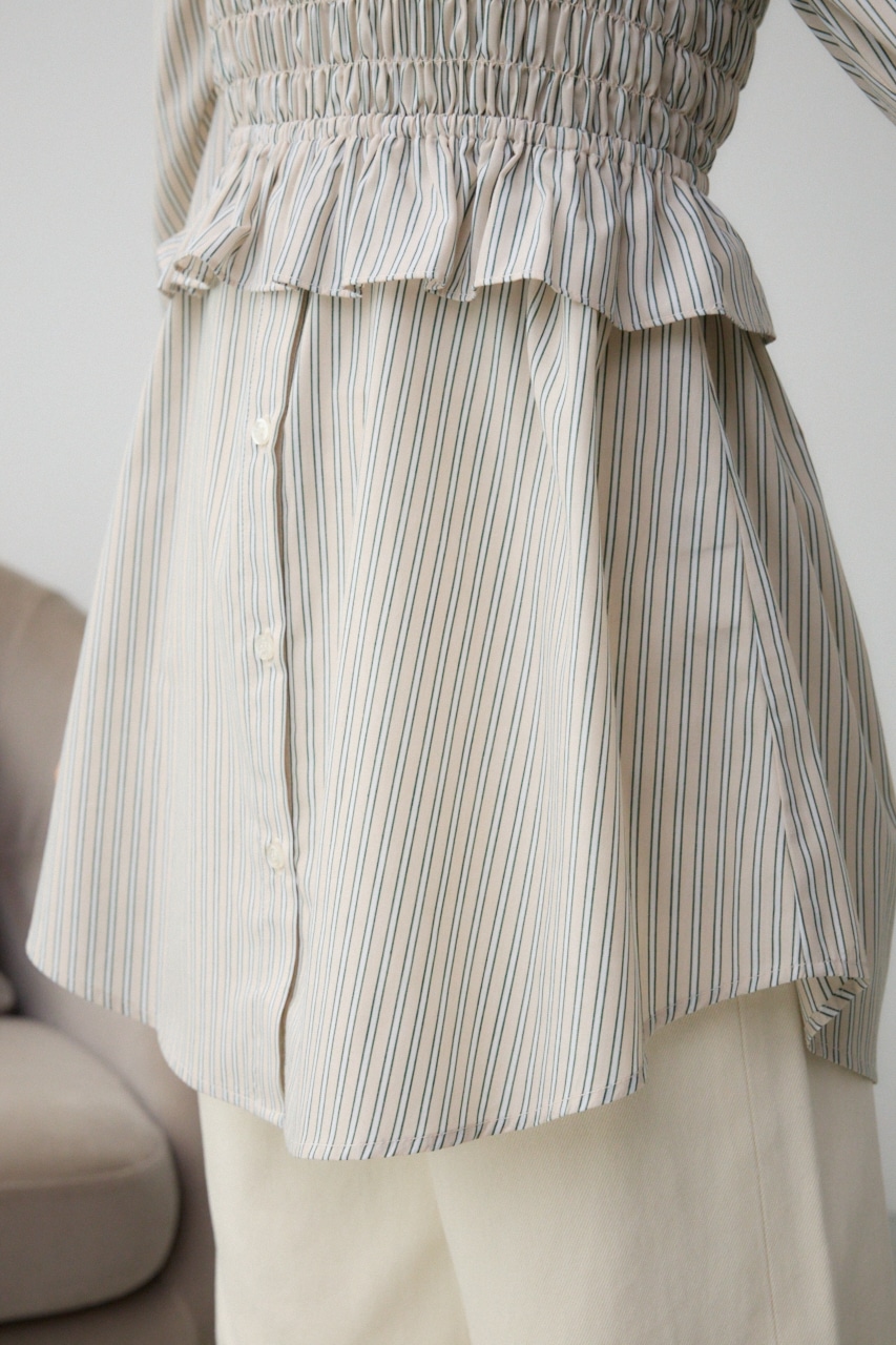 ビスチェ付きオーバーシャツ Stripe FREE