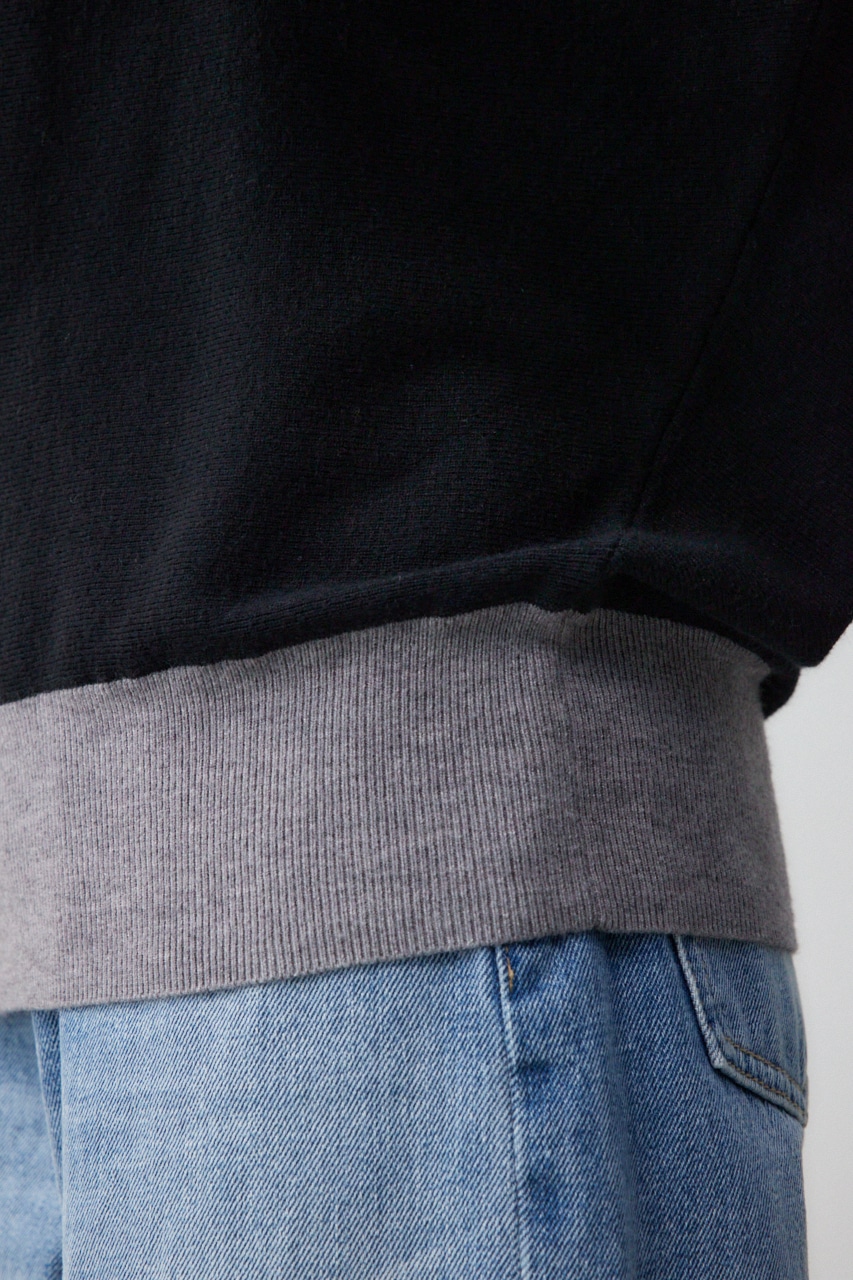 バイカラードルマンニットプルオーバー D/GRY FREE