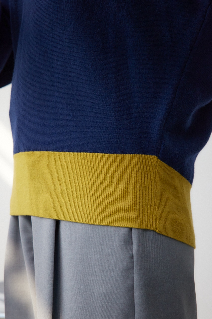 バイカラードルマンニットプルオーバー NVY FREE