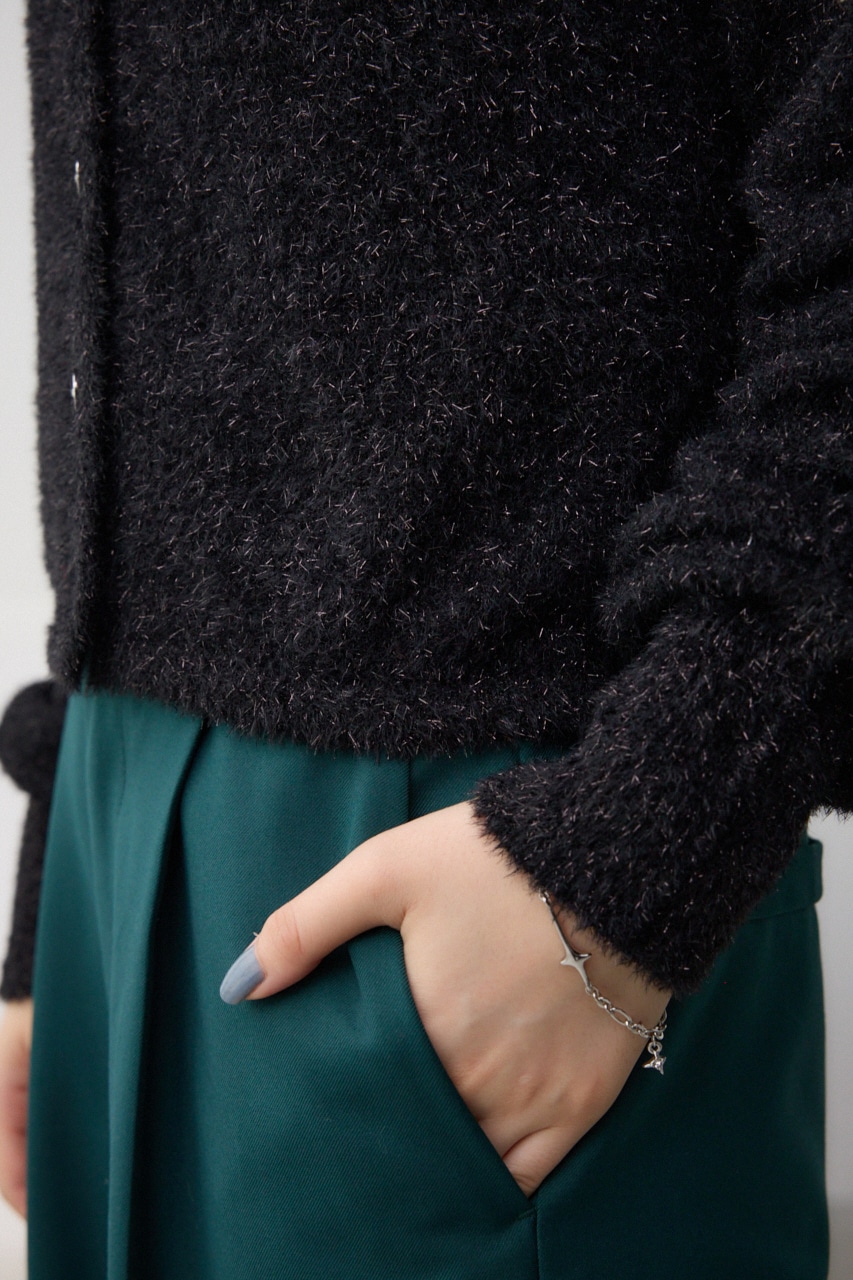 2WAYラメシャギーニット BLK FREE