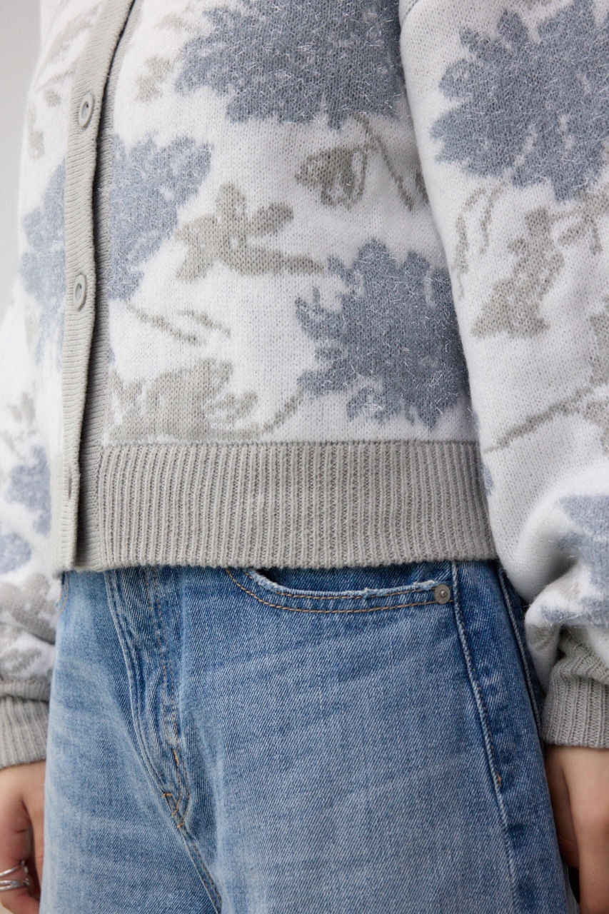 2WAY花柄ジャガードカーディガン 柄GRY FREE