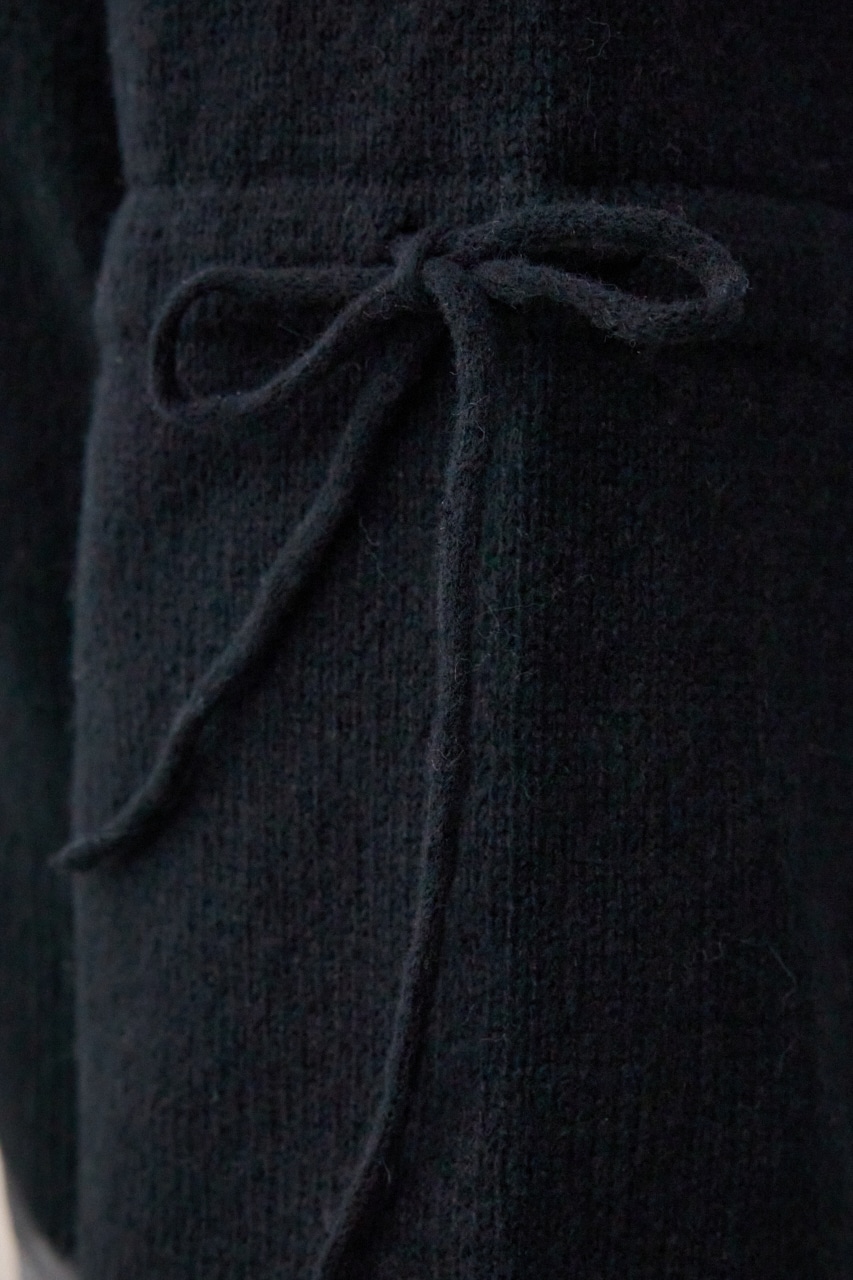 袖リボンデザインニット BLK FREE