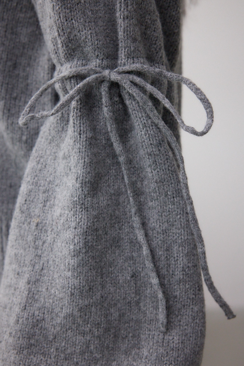 袖リボンデザインニット D/T.GRY FREE