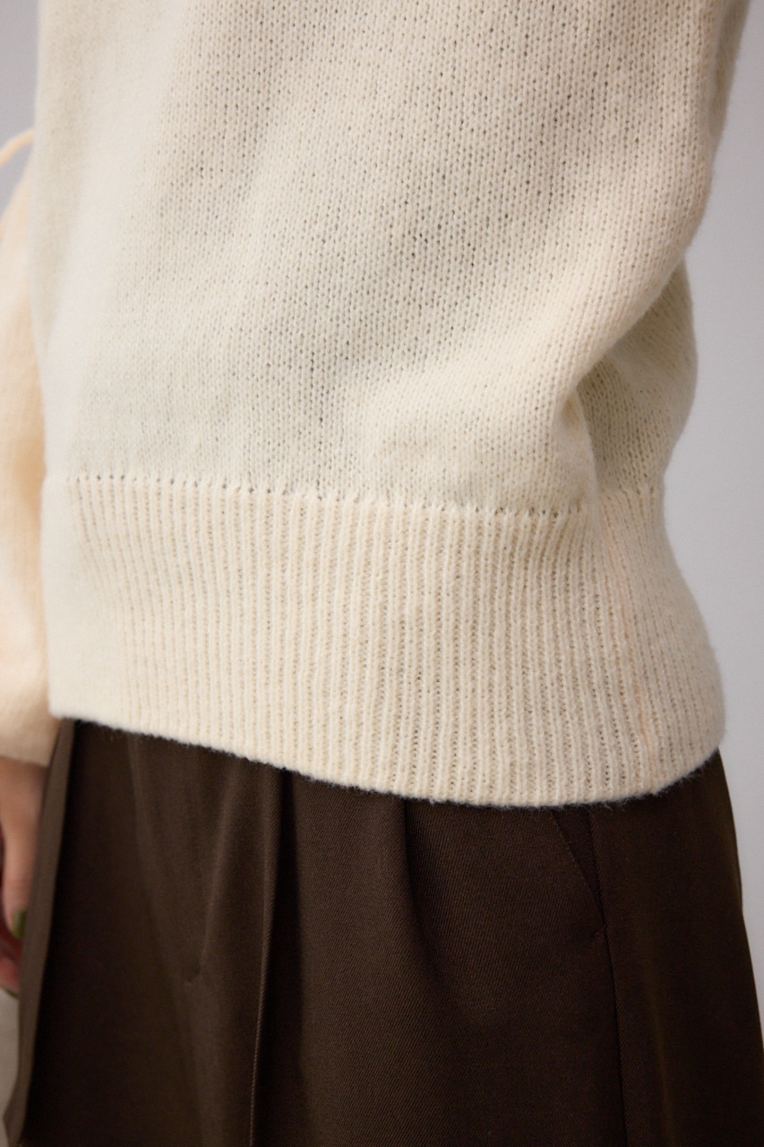 袖リボンデザインニット IVOY FREE