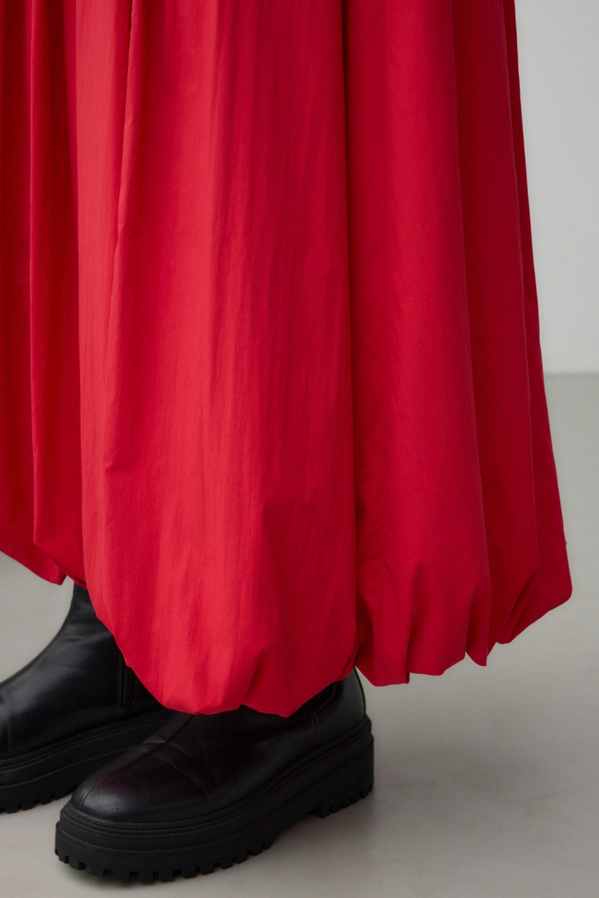 ボリュームナイロンバルーンスカート RED S