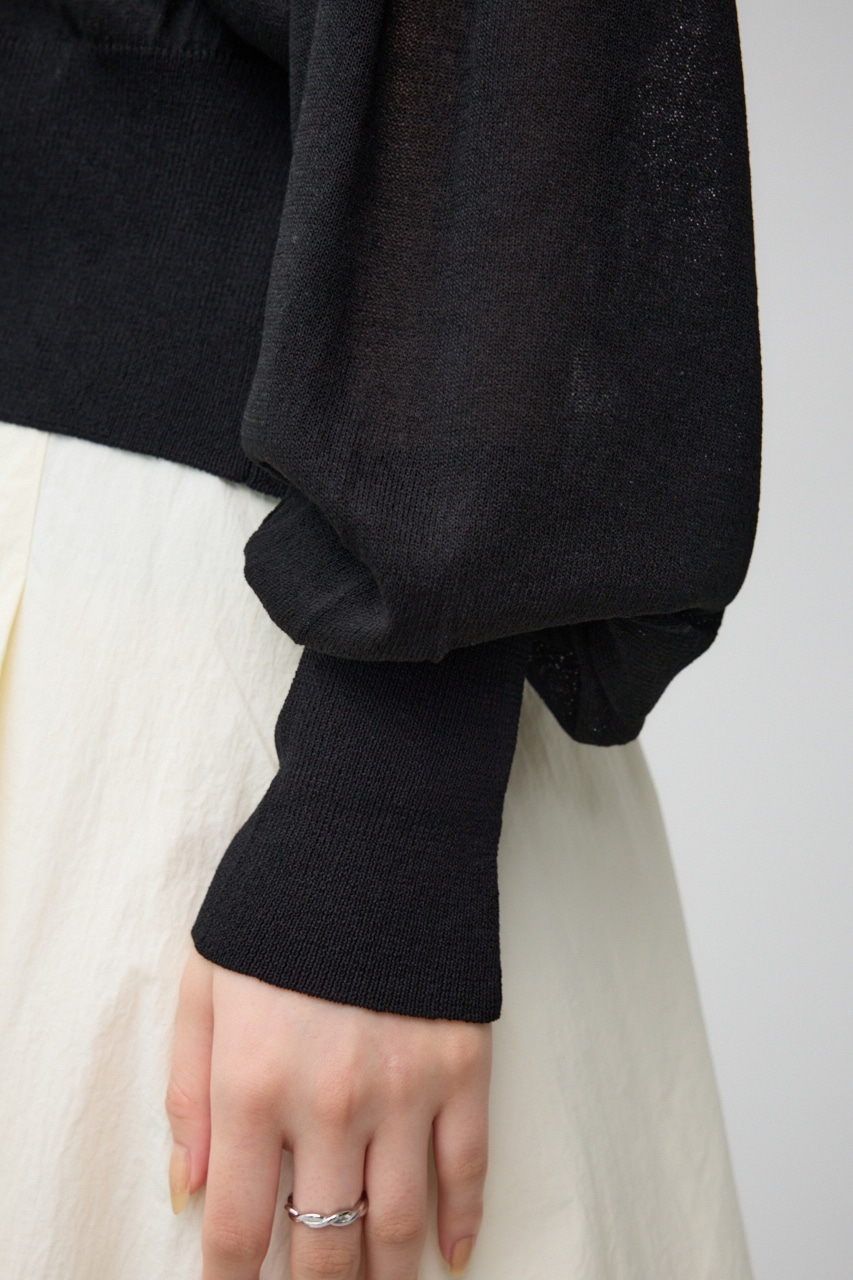 シアーニットカーディガン BLK FREE