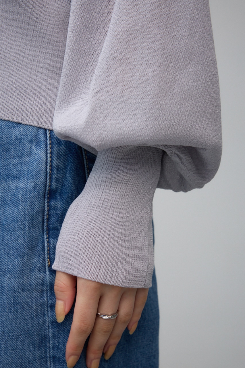 シアーニットカーディガン L/GRY FREE