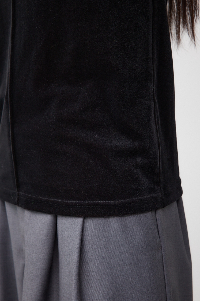 ベロアカットトップス BLK FREE