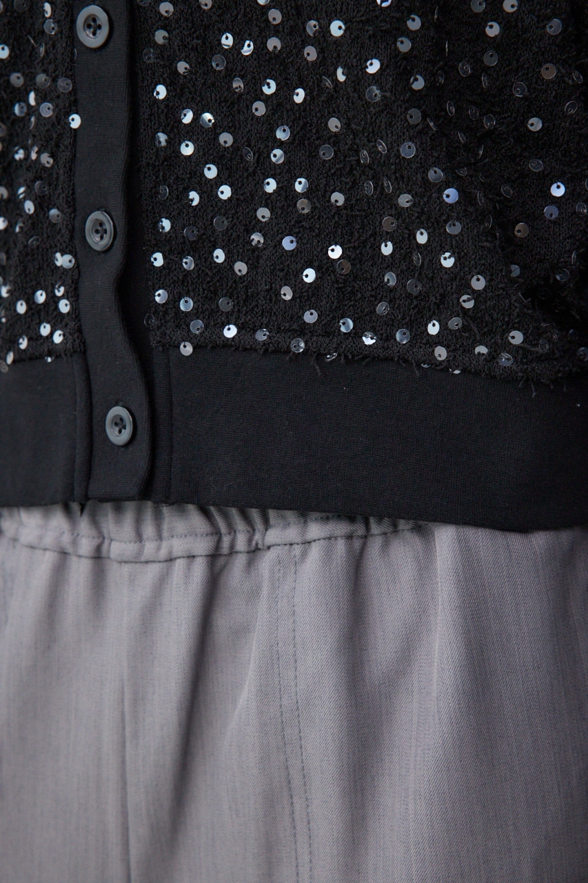 2WAYスパンコールカーディガン BLK FREE