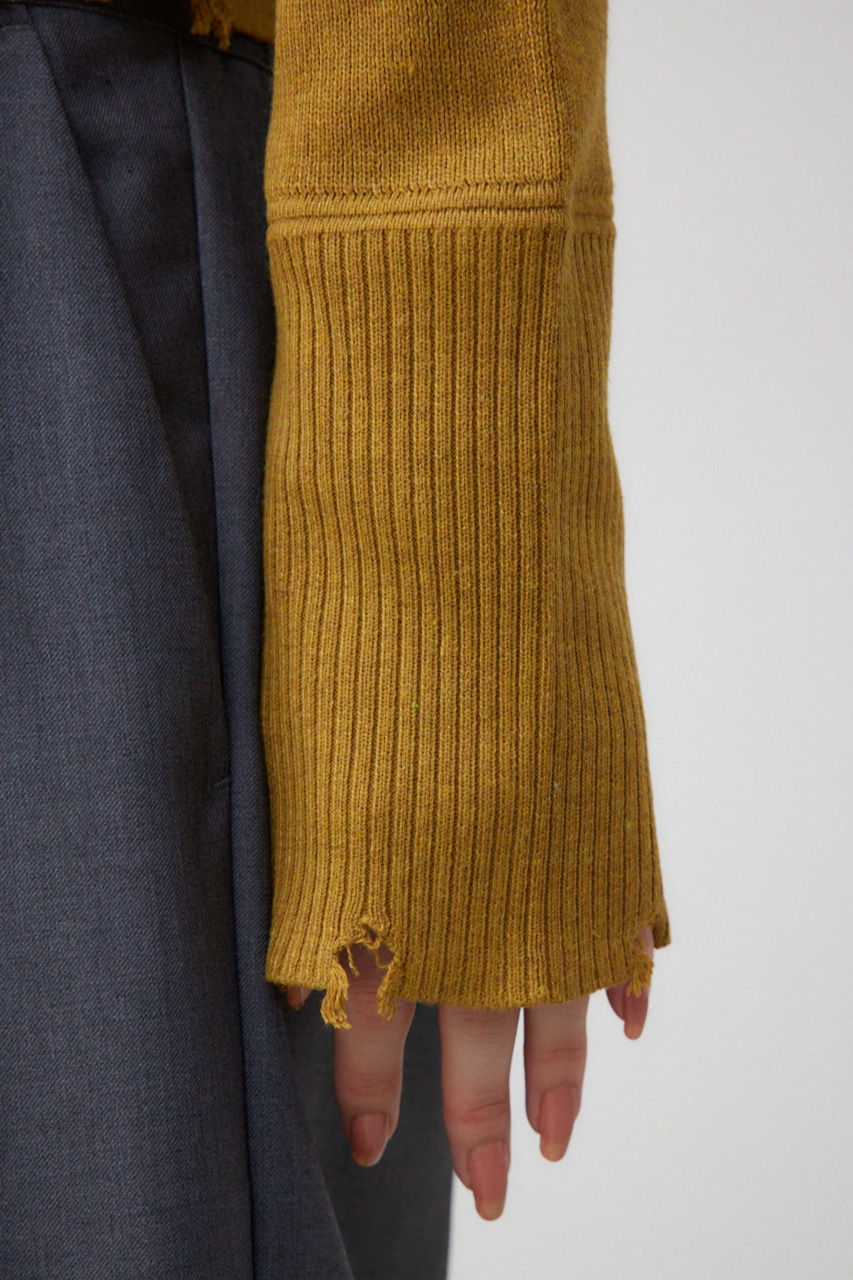 ダメージスイッチングカーディガン D/YEL FREE