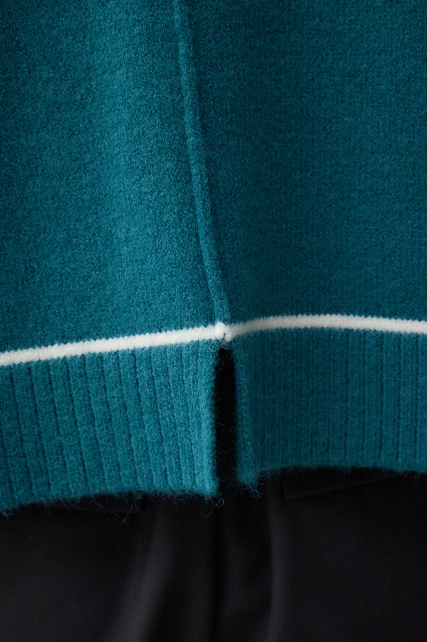 スウェットライクニットプルオーバー D/BLU FREE