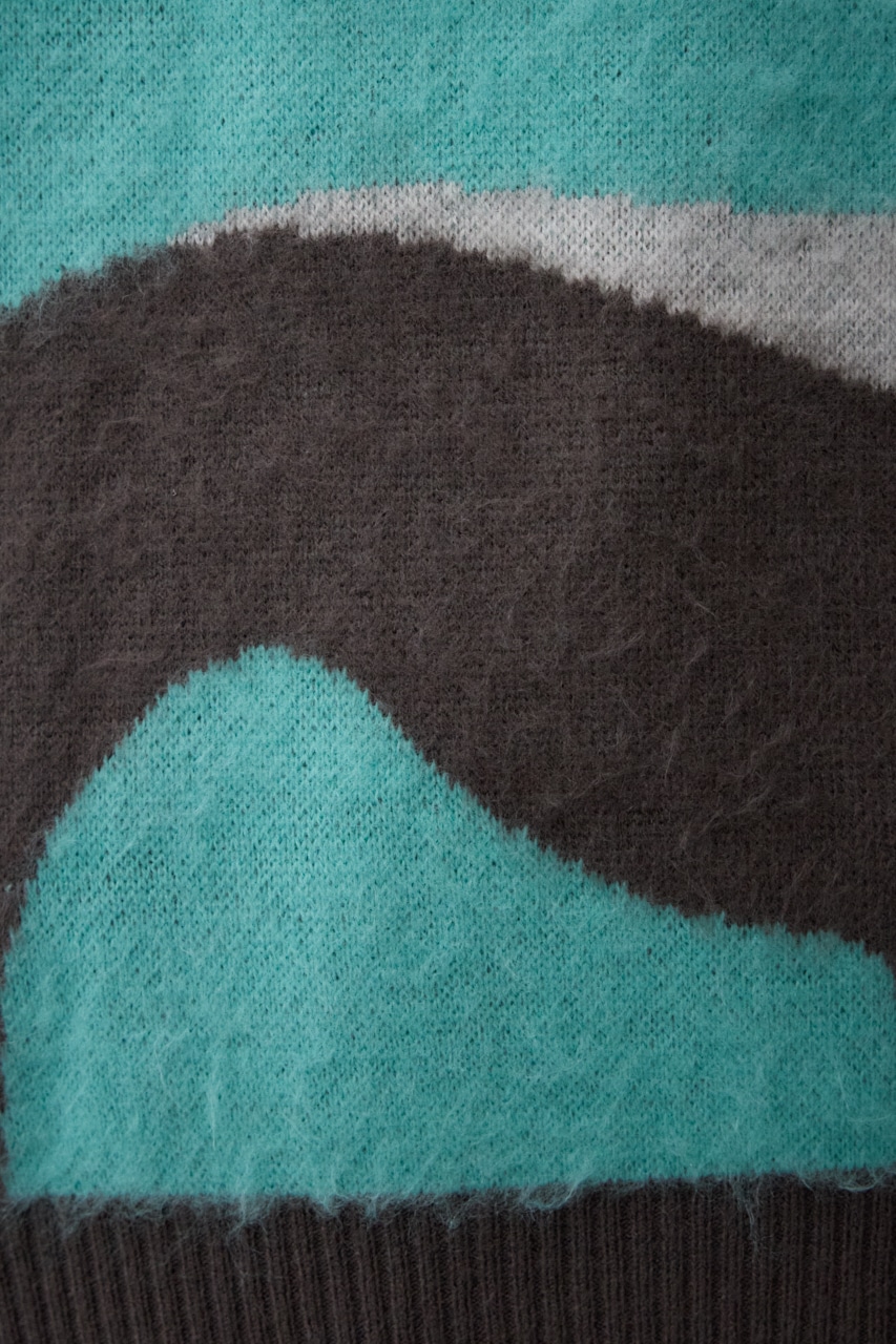 マーブルジャガードニットトップス 柄MINT FREE