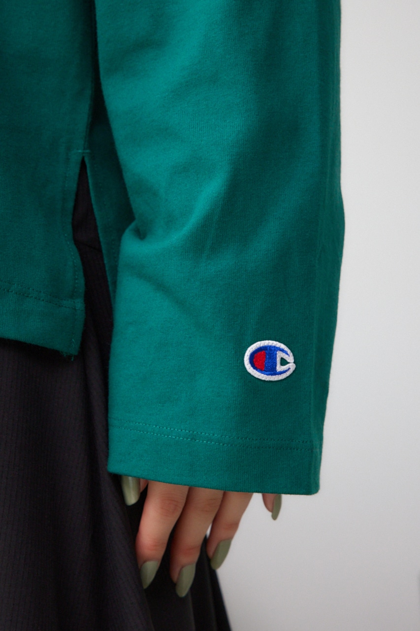 Champion LONG SLEEVE T-SHIRT GRN M