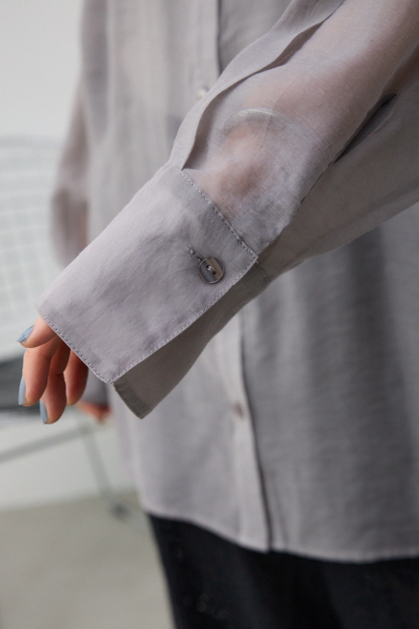 バックスリットシアーオーバーシャツ GRY FREE