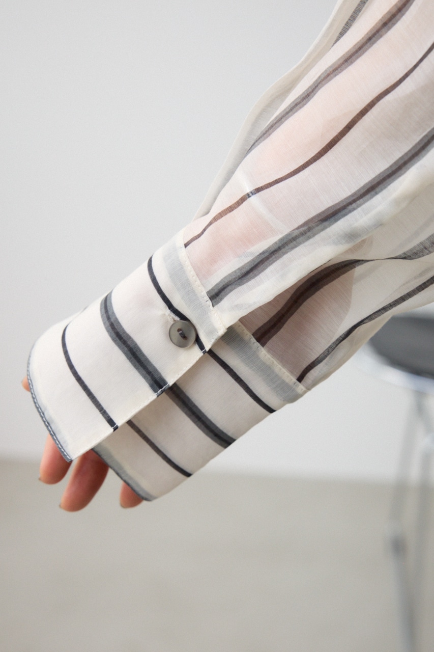 バックスリットシアーオーバーシャツ 柄WHT FREE