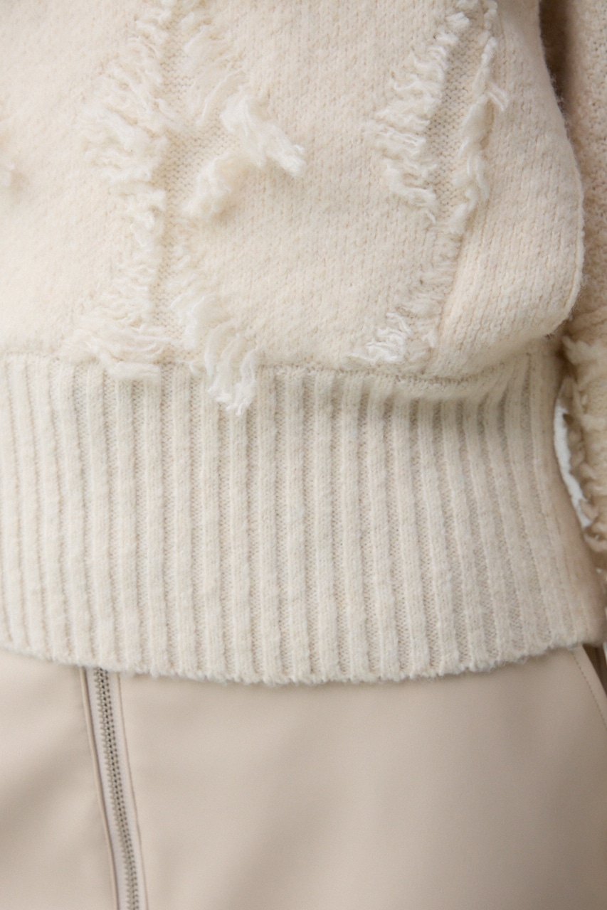 フリンジジャガードニット IVOY FREE