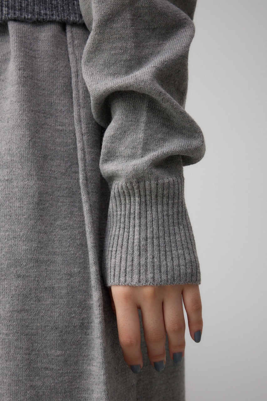 ループヤーンベストレイヤードセットニットワンピース GRY FREE