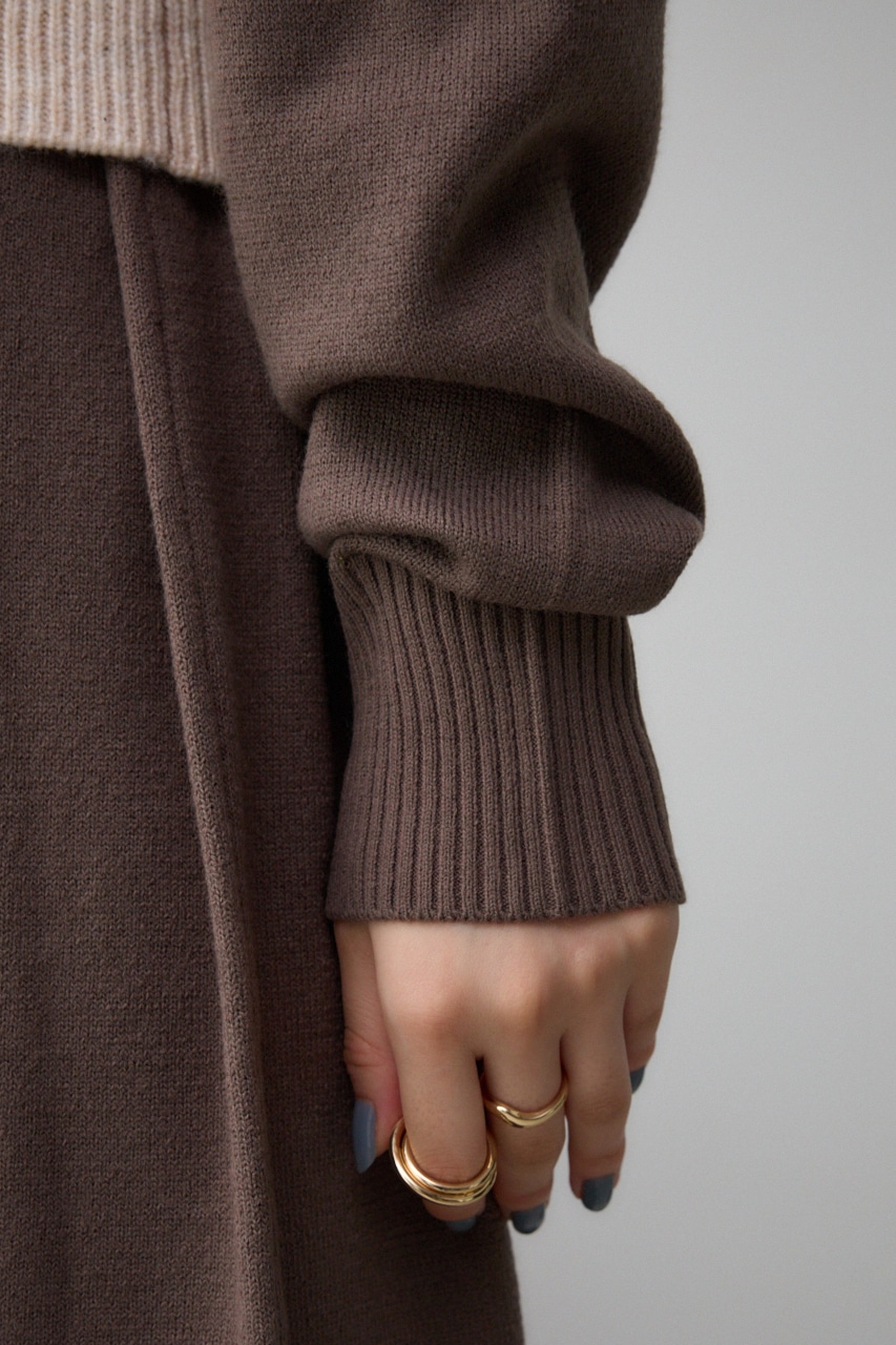 ループヤーンベストレイヤードセットニットワンピース L/BRN FREE