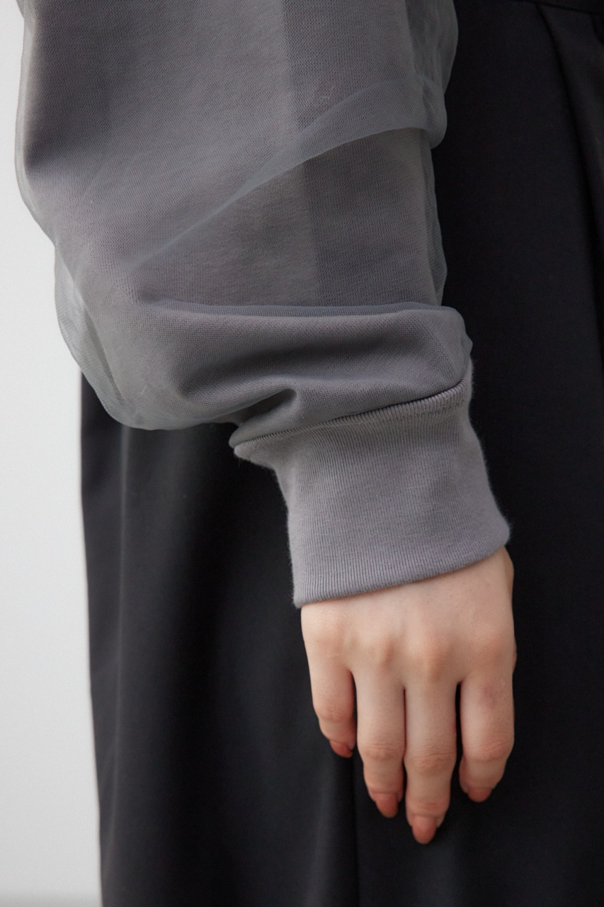 チュールドッキングカーディガン GRY FREE