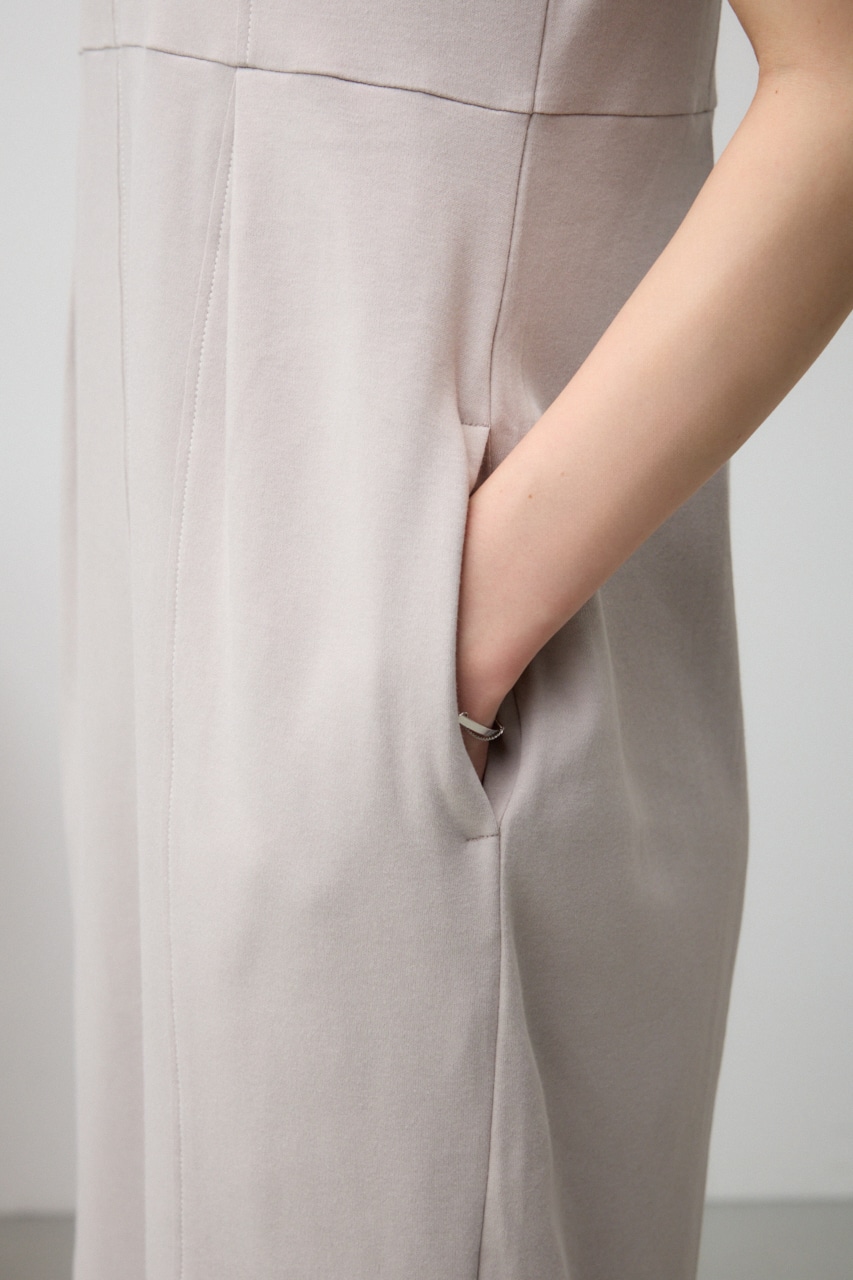 ステッチデザインコクーンカットワンピース GRY S