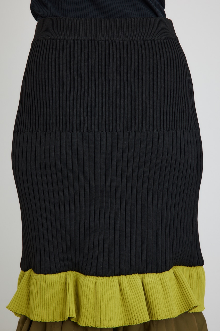 【PLUS】ドッキングキルティングマーメイドスカート BLK M