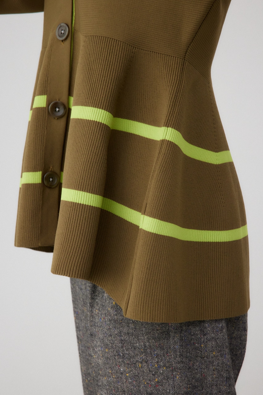 【PLUS】コクーンスリーブペプラムカーディガン KHA FREE