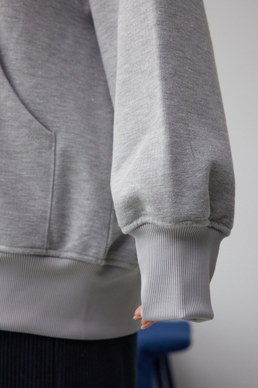 ラメウラケビッグパーカー T.GRY FREE