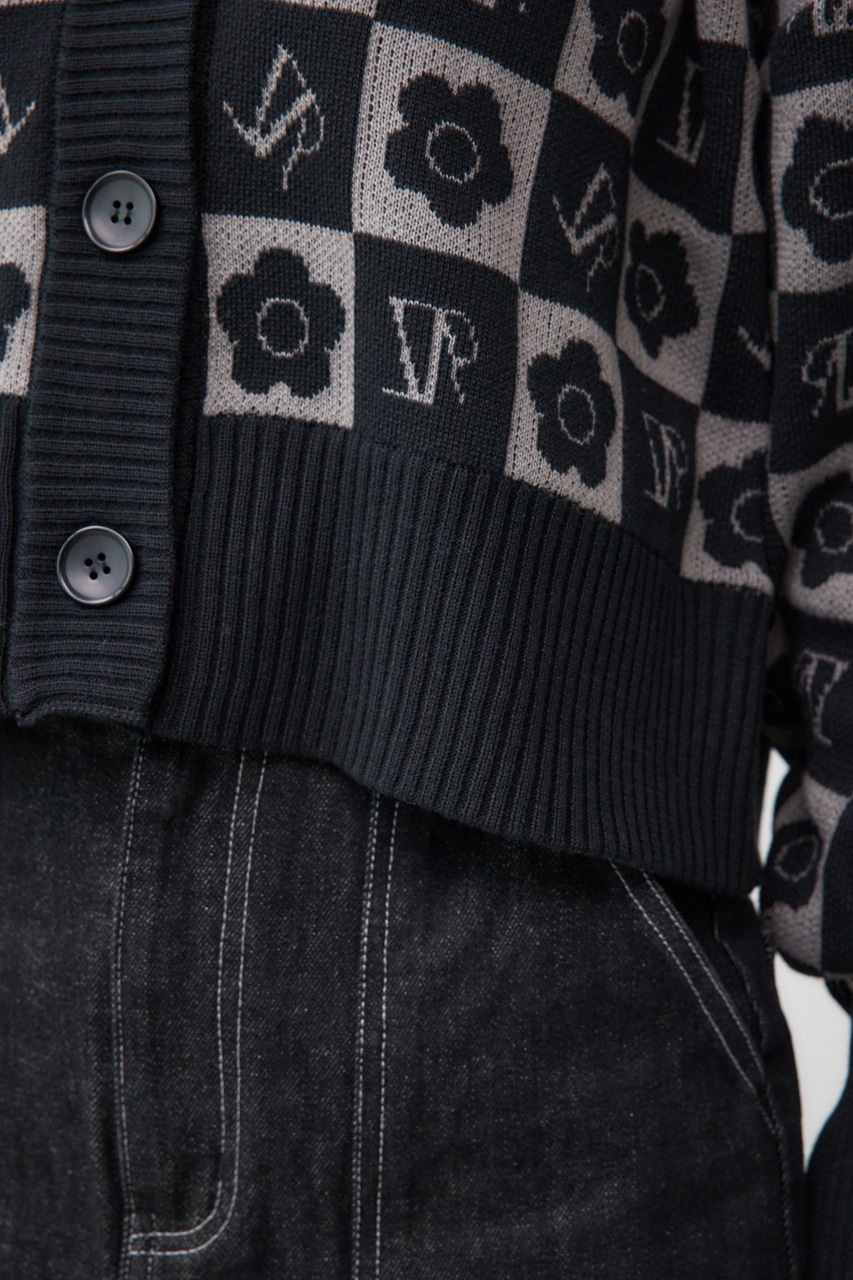 MARY QUANT×AZUL ロゴカーディガン 柄BLK FREE