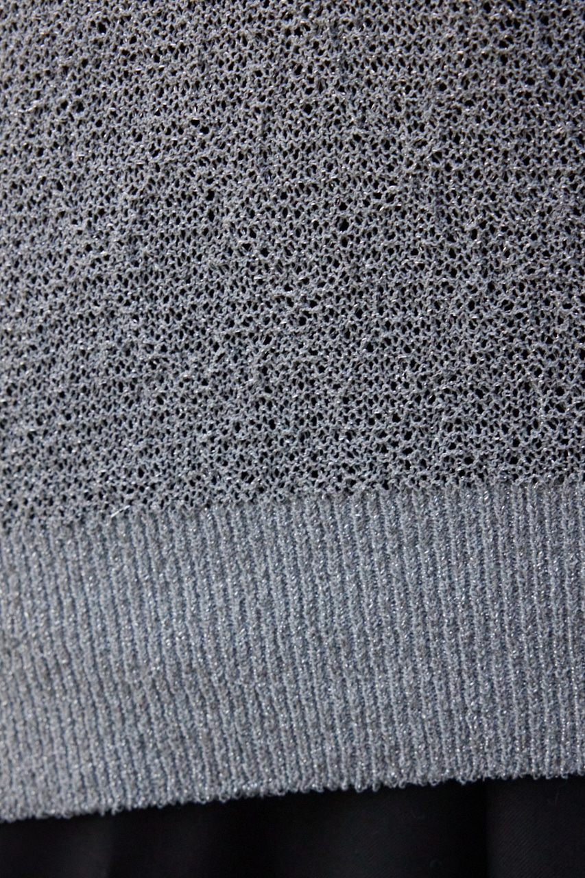 シアーグリッタールーズニット L/GRY FREE