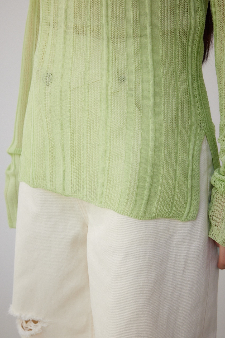 シアーランダムリブニットトップス MINT FREE