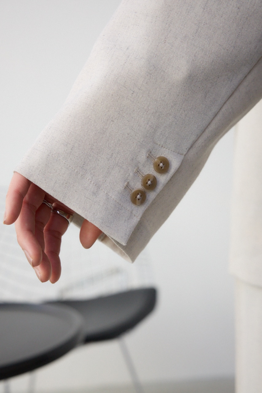 ポリエステルリネンミックスダブルジャケット L/BEG FREE