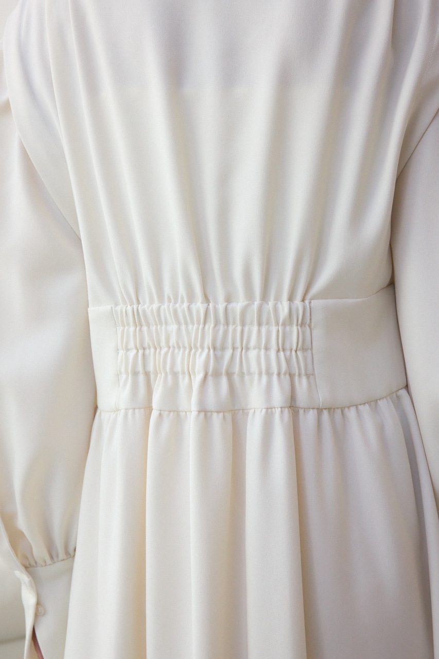 ウエストタック切り替えフレアワンピース L/BEG S