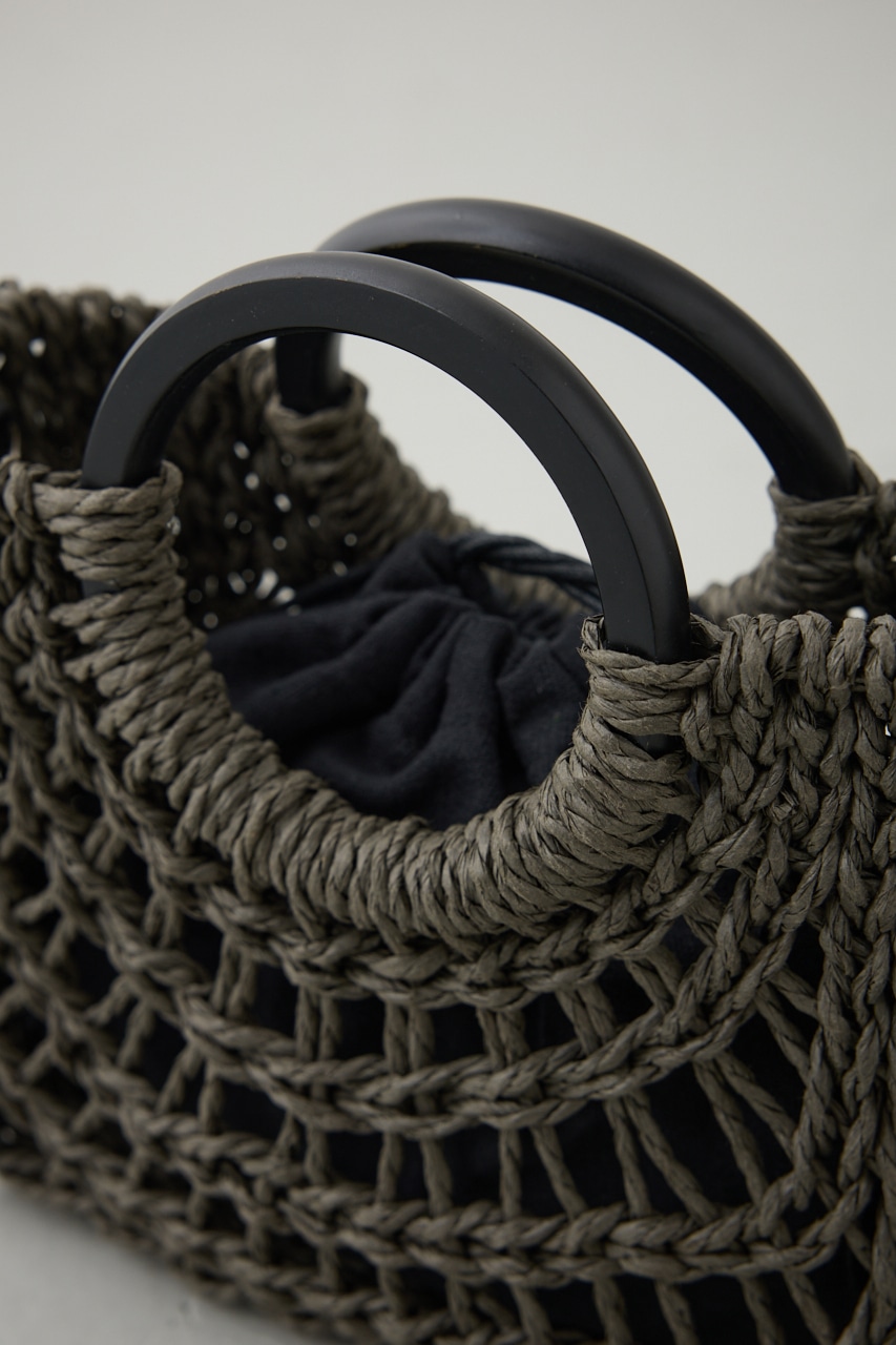 編み込みショルダーバッグ BLK FREE