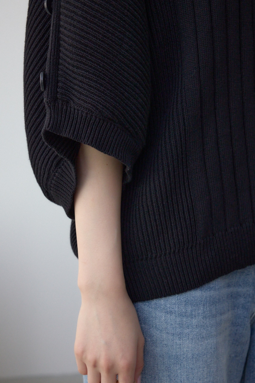 2WAYショルダーボタンニット BLK FREE