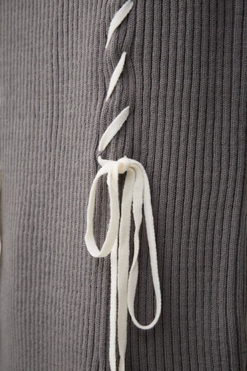 ステッチデザインリブスカート GRY FREE