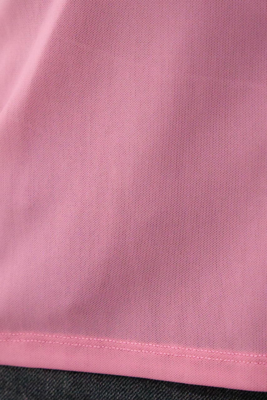 バックスリットシアーロングトップス PNK FREE