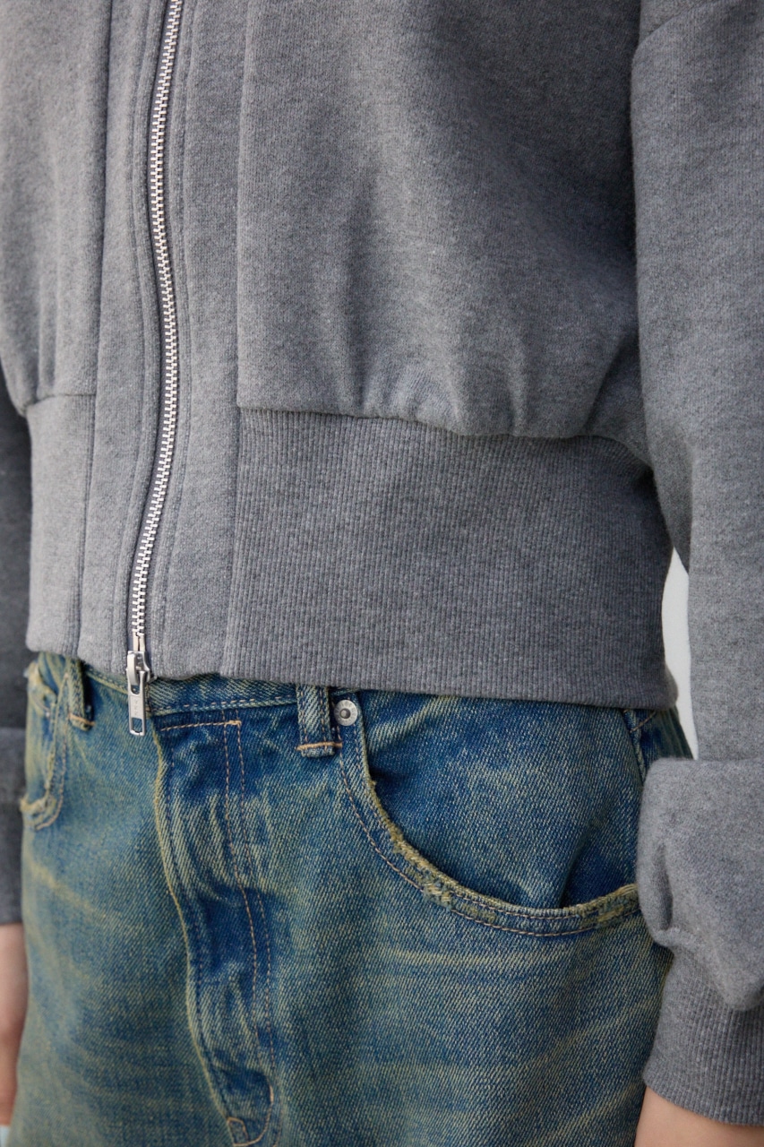 フロントZIPウラケカーディガン C.GRY FREE