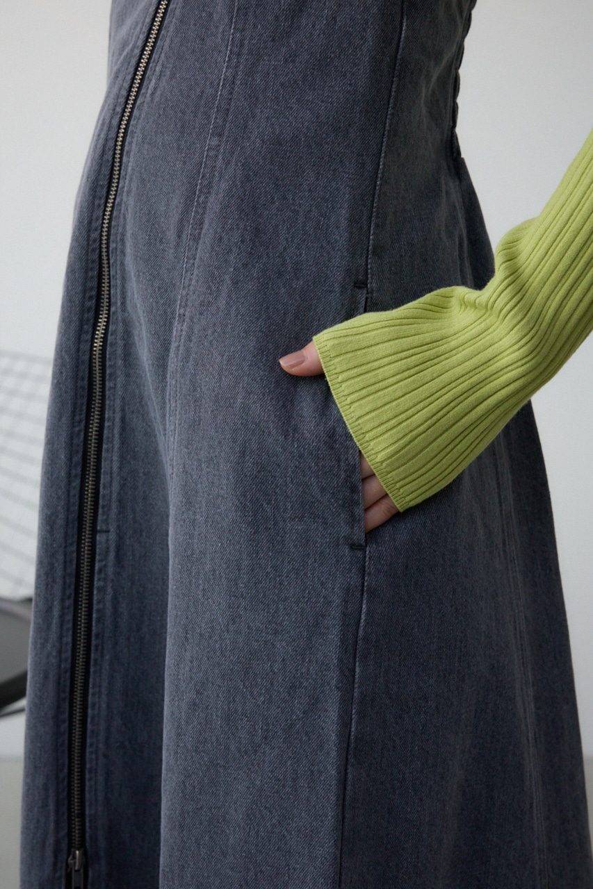 AZUL DENIM ダブルウエストキャミワンピース L/BLK S