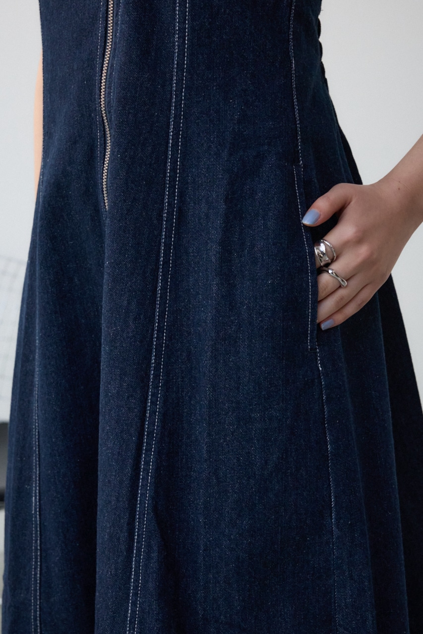 AZUL DENIM ダブルウエストキャミワンピース One Wash M