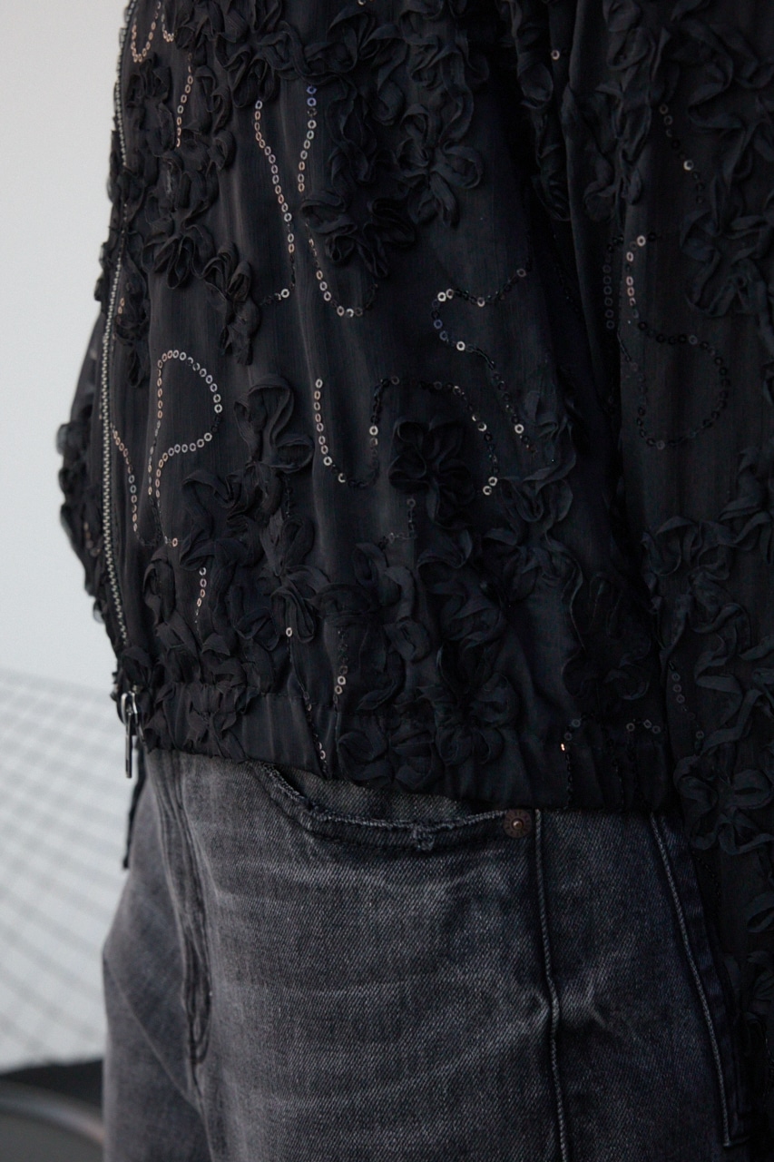 クラフトシアーレースブルゾン BLK FREE