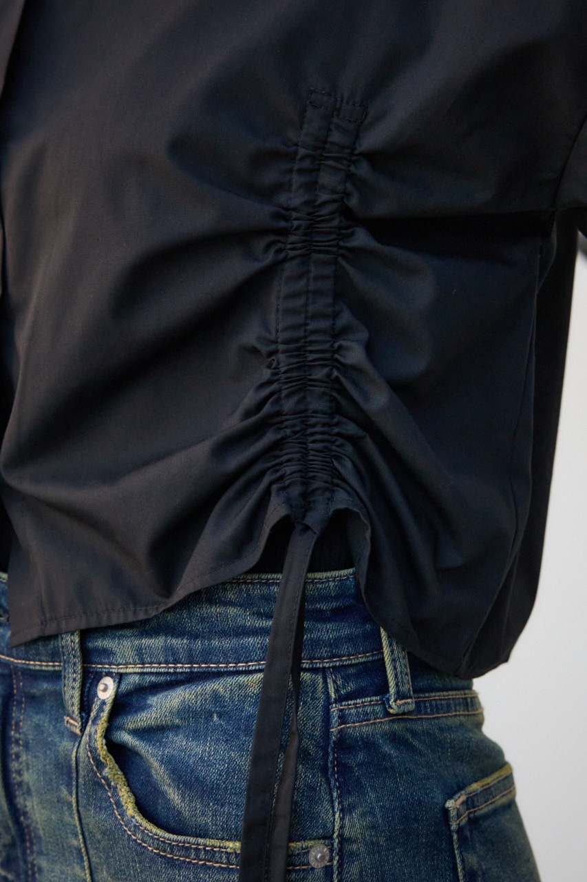 フロントギャザーシャツ BLK FREE