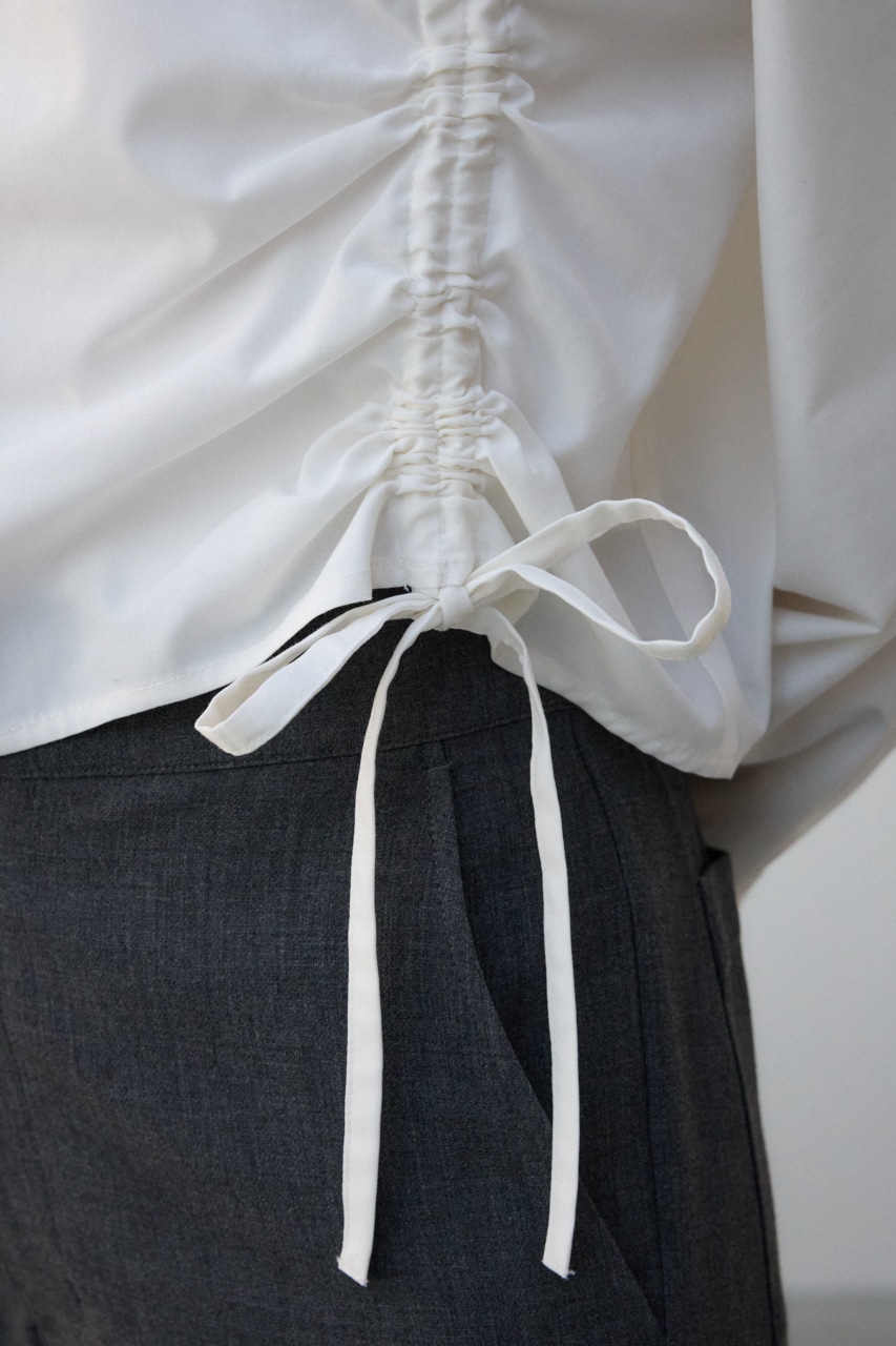 フロントギャザーシャツ O/WHT FREE