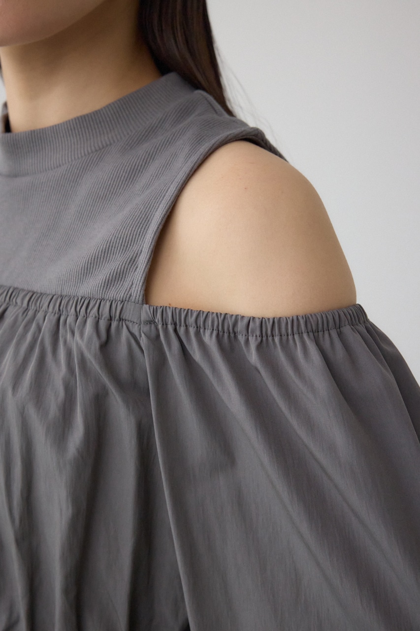 オフショルレイヤードブラウス GRY FREE