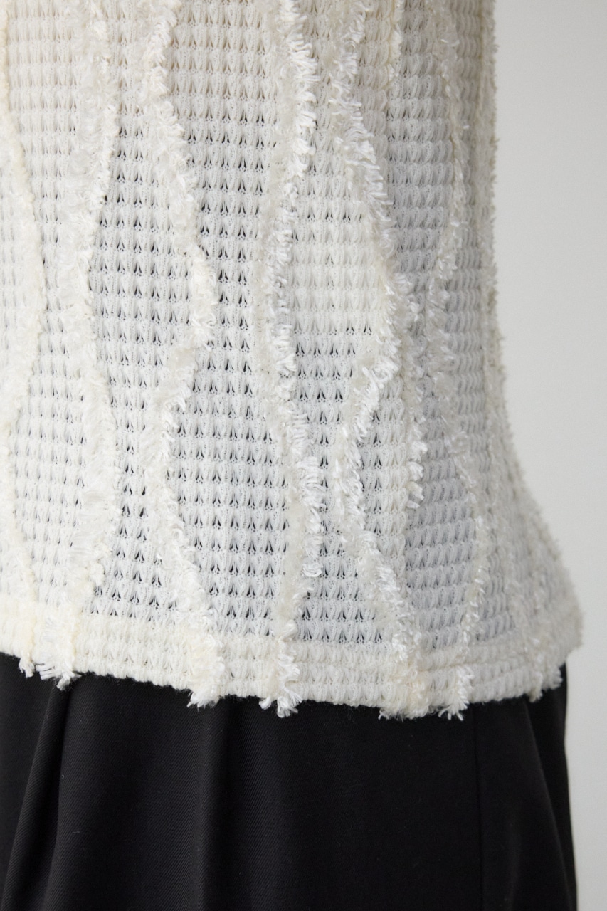 ジャガードカットソートップス O/WHT FREE