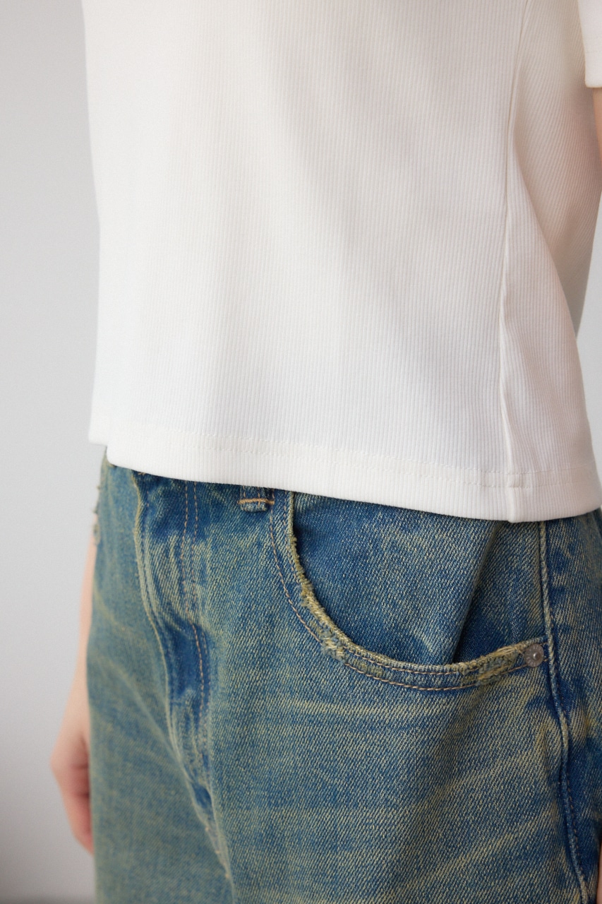 デザインネックショートTシャツ O/WHT FREE